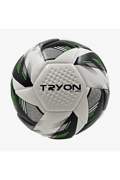 TRYON FT-200 Beyaz-Siyah Yeşil Hybrid Futbol Topu 4 No