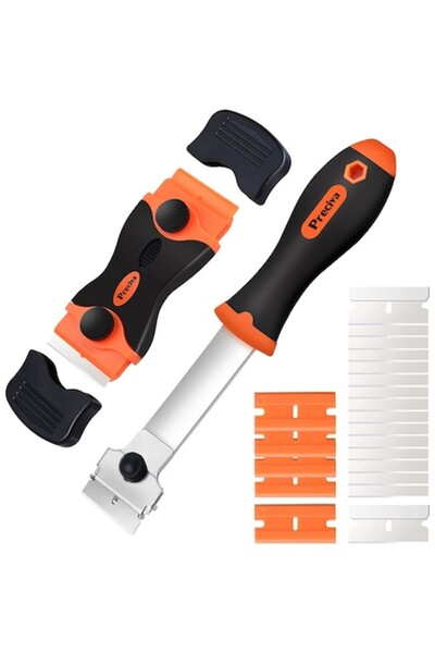 Preciva ceramic hob scraper set with 20 replacement blades, ergonomic multifunctional handle