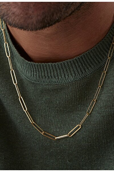 Ricco Jewellery 14 K Gold Kaplama 925 Ayar Gümüş İtalyan Lazer Ataç Zincir