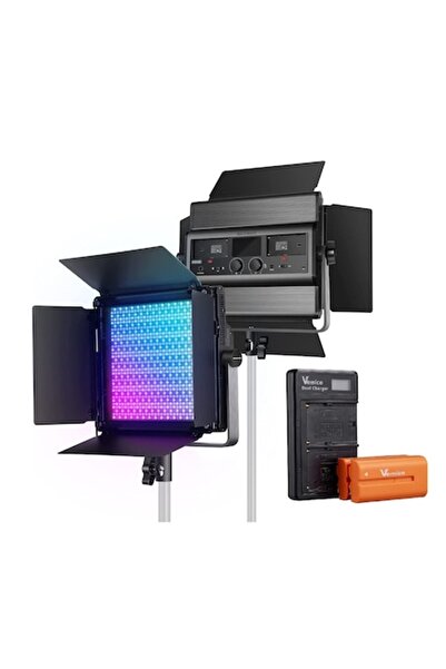 LET Kit de lumină continuă LED RGB cu 2x NP-F550 3000mAh, aplicație și contro...