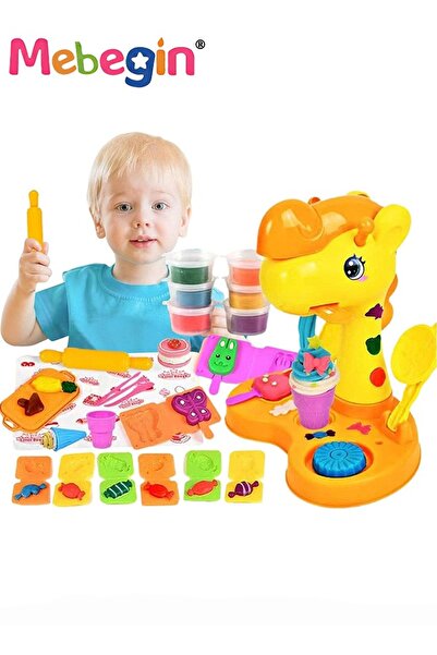 MEBEGIN ألعاب عجينة ملونة على شكل زرافة للأطفال، ماكينة صنع الآيس كريم، مجموع...