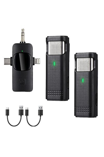 LET Set microfon wireless Lavalier — 2 microfoane + 1 receptor, Plug & Play, ...