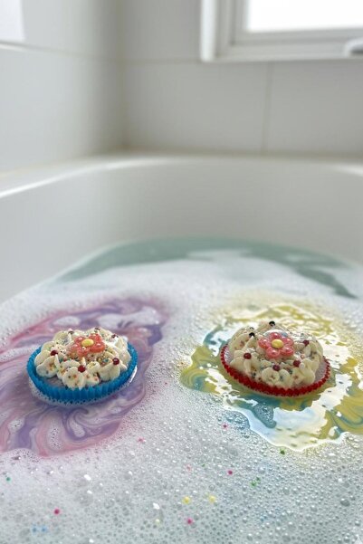 LİFE CODE Cupcake Köpüren Banyo Topu, Nem Bombası, Jakuzi & Küvet Kullanımı İ...