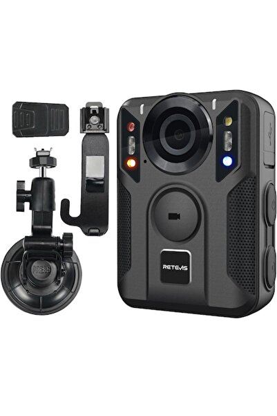 Retevis Κάμερα σώματος 4K με GPS, νυχτερινή όραση, εγγραφή βρόχου, ευρεία γων...