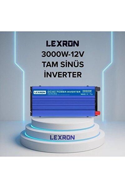 Lexron - İnges 12 Volt 3000 Watt Tam Sinüs İnverter  Uyumlu - 12v 3 kw 220 volt çevirici invertör