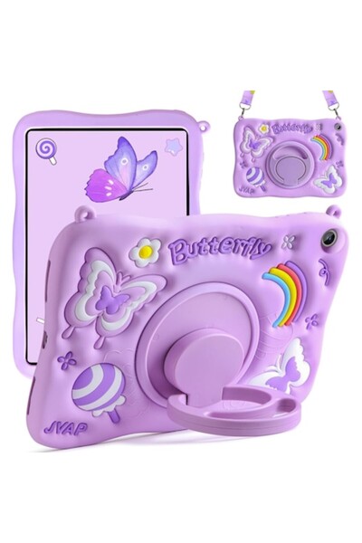 Coolden tablet case for Samsung Galaxy Tab A9 Plus 11" - 360° rotating stand, shoulder strap, purpl