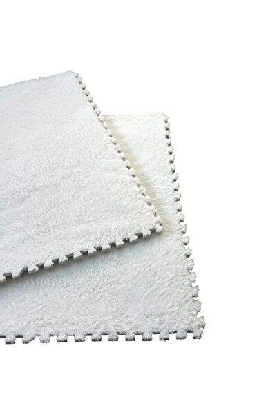 PROCART Fluffy puzzle mat, 61.5x61.5x1.7 cm, EVA foam, set of 2 pieces White, 2+