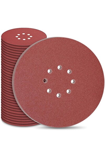 STEBRUAM Set de 50 discuri abrazive de 225 mm pentru șlefuitor de pereți, 8 găuri, granulație P40/60/80/120/240 (10 buc. fiecare), Vel