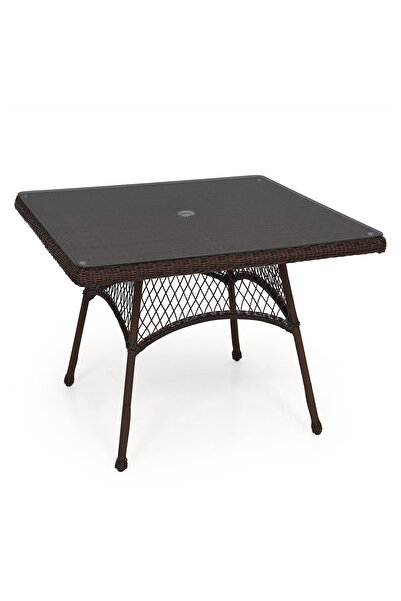 Maison Mex Masã pãtratã grădină/terasă, SUSAN, L.102 l.102 H.75 cm, maro