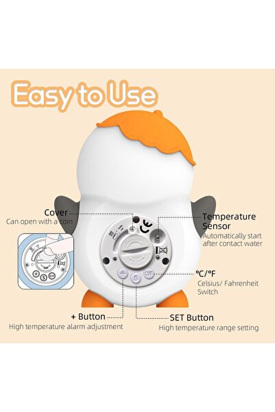 AZONEE Baby Bath Thermometer Floating Penguin LED Digital Water Thermometer for Infants -