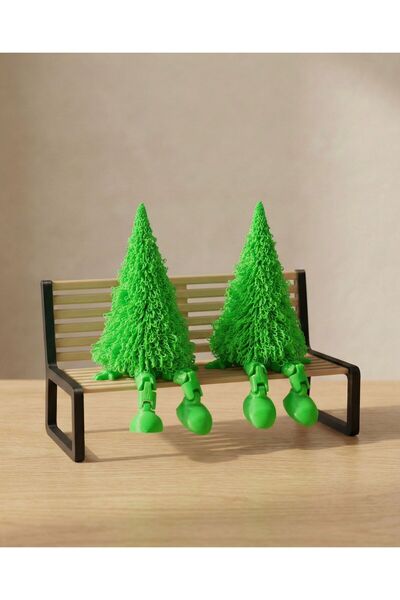 Genel Markalar Bank Üzerinde Yılbaşı Çam Ağacı Biblo Seti / 3'lü Dekoratif Fi...