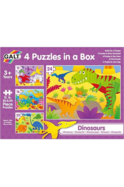 Galt Set 4 puzzle-uri Dinozauri (12, 16, 20, 24 piese)