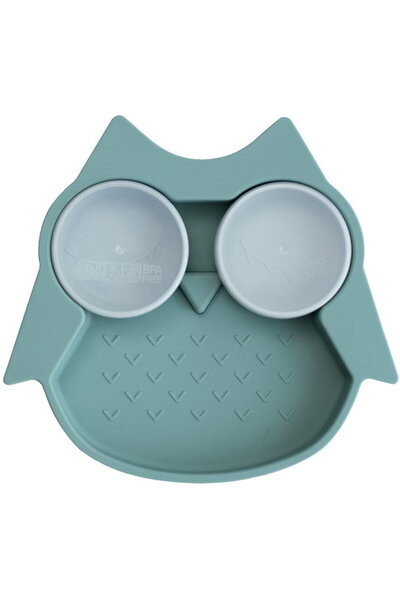 Tidy Tot Farfurie diversificare din silicon - Bufnita