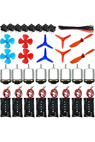 LET Σετ 8 κινητήρων DC 1.53V 1500016500 RPM με θήκες μπαταριών AA, διακόπτες,...