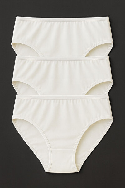 metsawear 3-Pack Cotton High Waist Slip Panties White