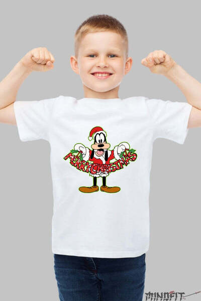 GILDAN Tricou De Craciun Copii Goofy Cu Mesaj Festiv Baiat