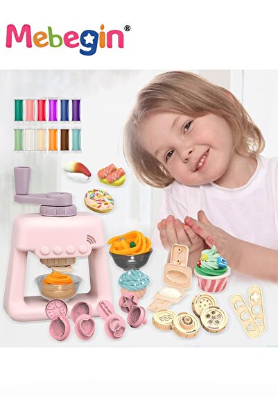 MEBEGIN مجموعة صنع الآيس كريم متعددة الألوان، مجموعة عجينة اللعب DIY مع 12 لو...