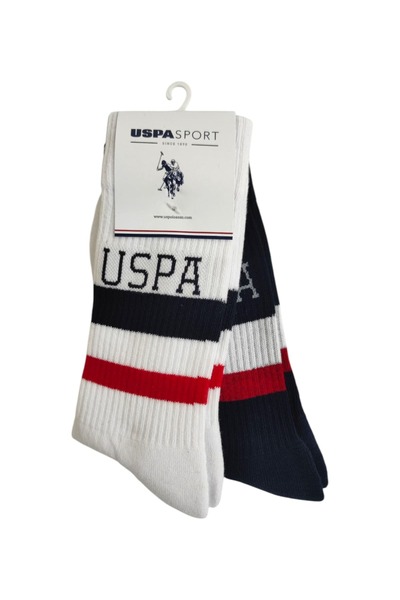 U.S. Polo Assn. Мъжки чорапи, 2 чифта, бели NASSAL