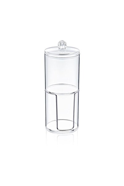 ROYALGROSS Double Layer Transparent Cotton Pad Cylinder Organizer – Makeup Organizer