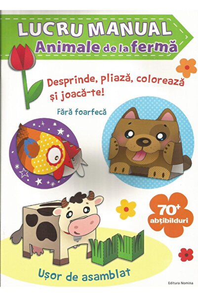 Editura Nomina Lucru manual - Animale de la ferma 70 abtibilduri
