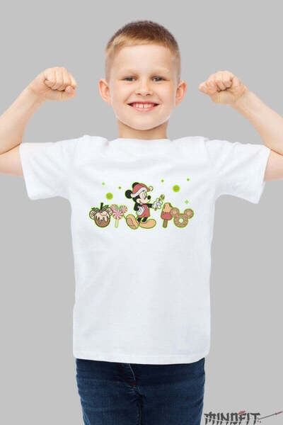 GILDAN Χριστουγεννιάτικο μπλουζάκι για παιδιά με Μίκυ και εορταστικά γλυκά γι...
