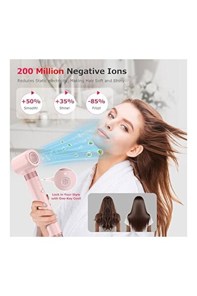 MESCOMB 5-in-1 Negative Ion Hair Dryer with Electric Brush & Curler, 110000 rpm, 23 m/s, Quiet