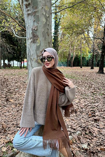Mooncorn Brown Wool Scarf