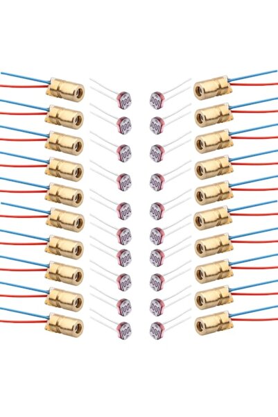 LET Set: 20 fotorezistoare GM5539 de 5 mm + 20 mini module cu diodă laser roș...