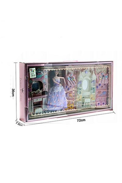 Other Fashion Doll with Wardrobe & Accessories – Purple Dress – Girls’ Play Set (72×36 cm)