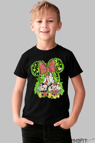 GILDAN Tricou De Craciun Copii Mickey Si Minnie Cu Castel Magic Baiat