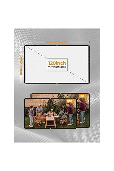 YABER WiFi 6 Projector Set with 120-inch Screen, 15000 lm, 1080P Full HD, 4K Support, 500 ANSI lm