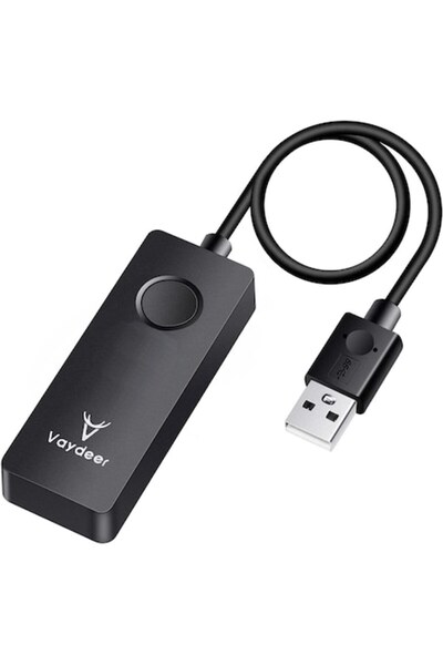 VAYDEER Mouse Jiggler USB - Plug and Play, On/Off Button, Simulates Mouse Movement, Black