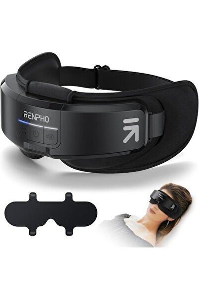 RENPHO 2-in-1 Eye Massager with Sleep Mask, 3 Pressure Levels, Heat, Bluetooth