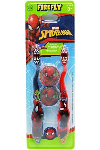 Firefly فرشاة أسنان سبايدرمان مزدوجة مع أغطية