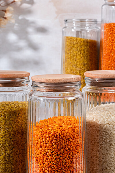 Homekolik Set of 12 Glass Storage Containers with Lids – 1500 ml Leakproof Jar Set with Labels and Sealing Rings