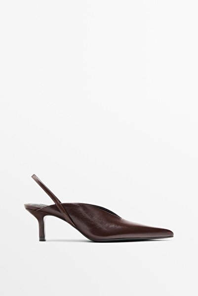 Massimo Dutti Arkası açık topuklu ayakkabı