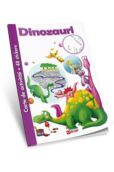 Editura Unicart Dinozauri. Carte de activitati + 48 de stickere