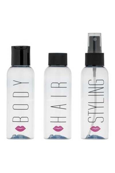 BAMI NETWORK Set Sticle de Calatorie Transparente cu Imprimeu 100ml - 3buc