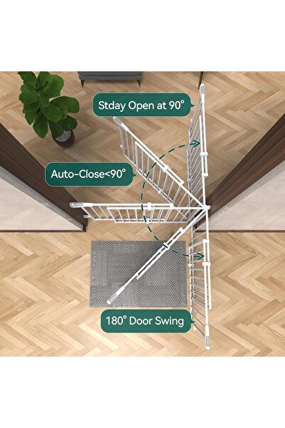 YESMAX بوابة أطفال قابلة للتعديل بطول 75-110 سم للاستخدام على السلالم/الأبواب، بوابات أمان للحيوانات الأليفة، تفتح في اتجاهين