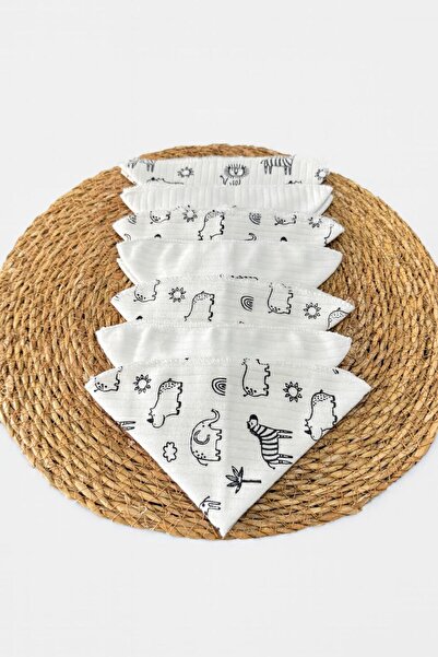 BYS BABY FASHION 100% Cotton Organic Baby Girl - Boy Mouth Wipes Set of 7 Boxed