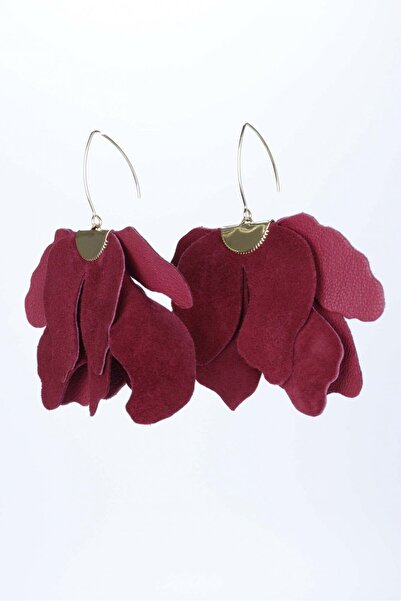 HAIArt Large flower earrings - Grena / Burgundy