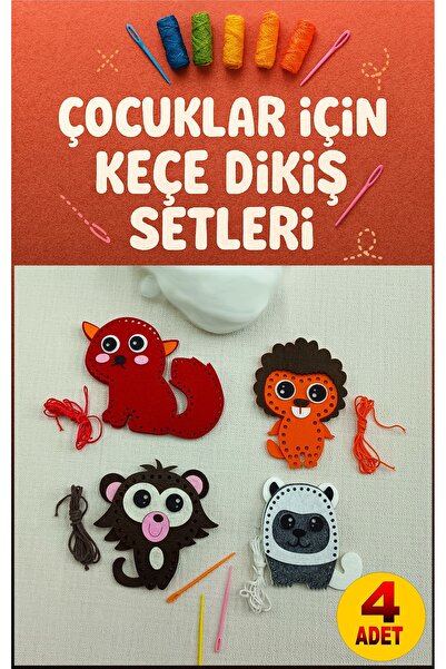 Felt Sewing Set 4 Pieces Figure DIY Crafts Educational Toy