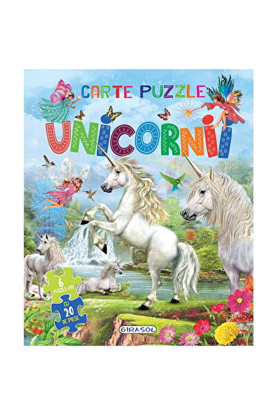 GIRASOL Carte cu 6 puzzle-uri - Unicornii
