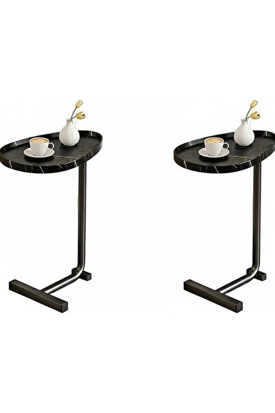 NZONE STORE طاولة قهوة من نزون، طاولة جانبية على شكل حرف C للاريكة والمساحات ...