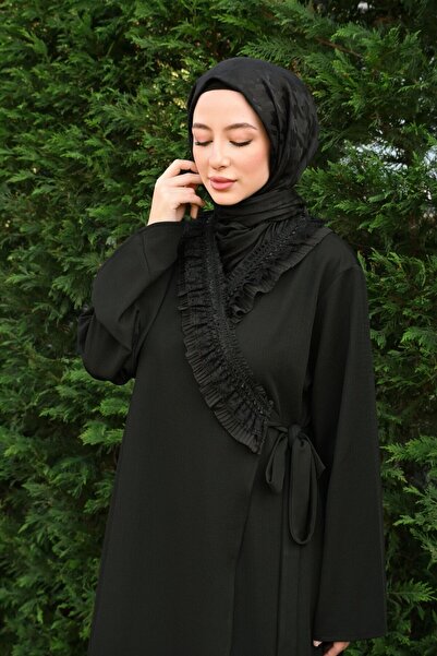 Ferraceci Hira Dantel İşlemeli Tek Parça Pratik Namaz Elbisesi