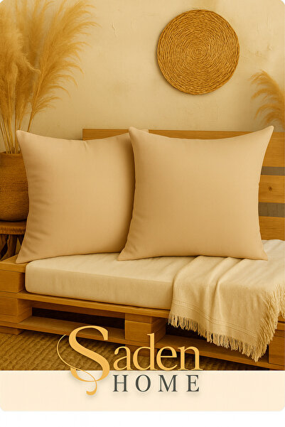 SADEN HOME غطاء وسادة مزدوج بلون واحد