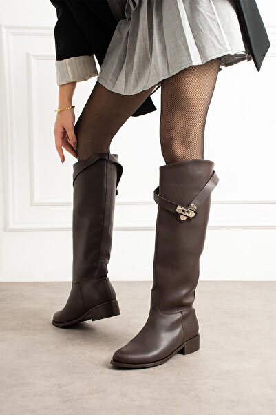 ZENNESHOES Γυναικείες μαύρες μπότες με αγκράφα Vionne