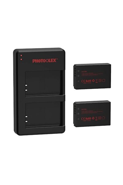 PHOTOOLEX Set of 2 LP-E12 1200 mAh Batteries and Dual Charger for Canon EOS M Series and SX70 HS