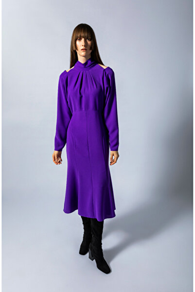 KAMEYA Shoulder Detailed Fitted Waist Dress