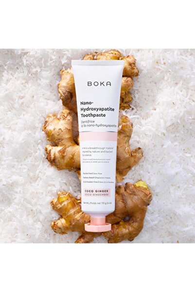 BOKA PINPOXE Coco Ginger Toothpaste - Nano-Hydroxyapatite, Fluoride-Free, 4 oz